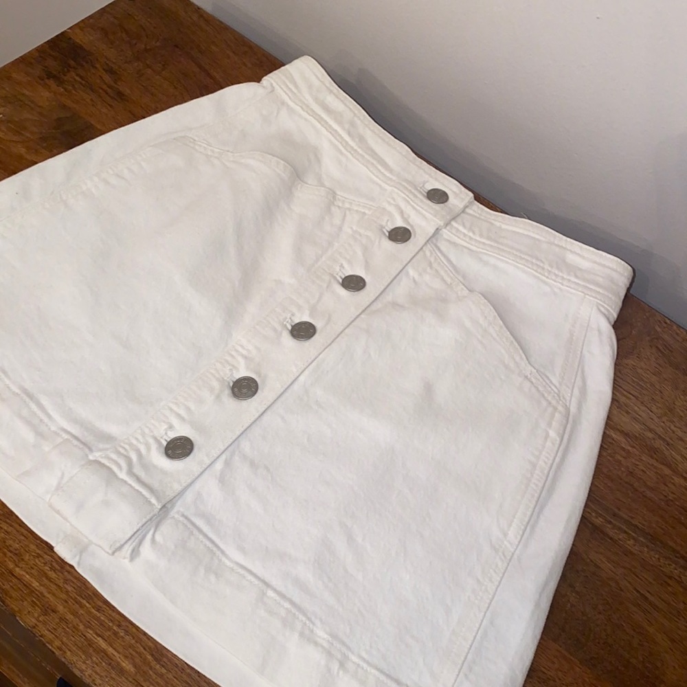 White Button-Down Madewell Skirt